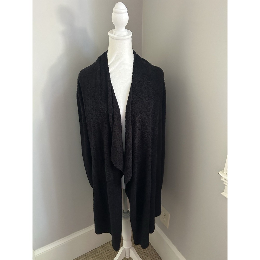 Barefoot Dreams S/M CozyChic Lite Open Front Cardigan Black‎ Soft Sweater